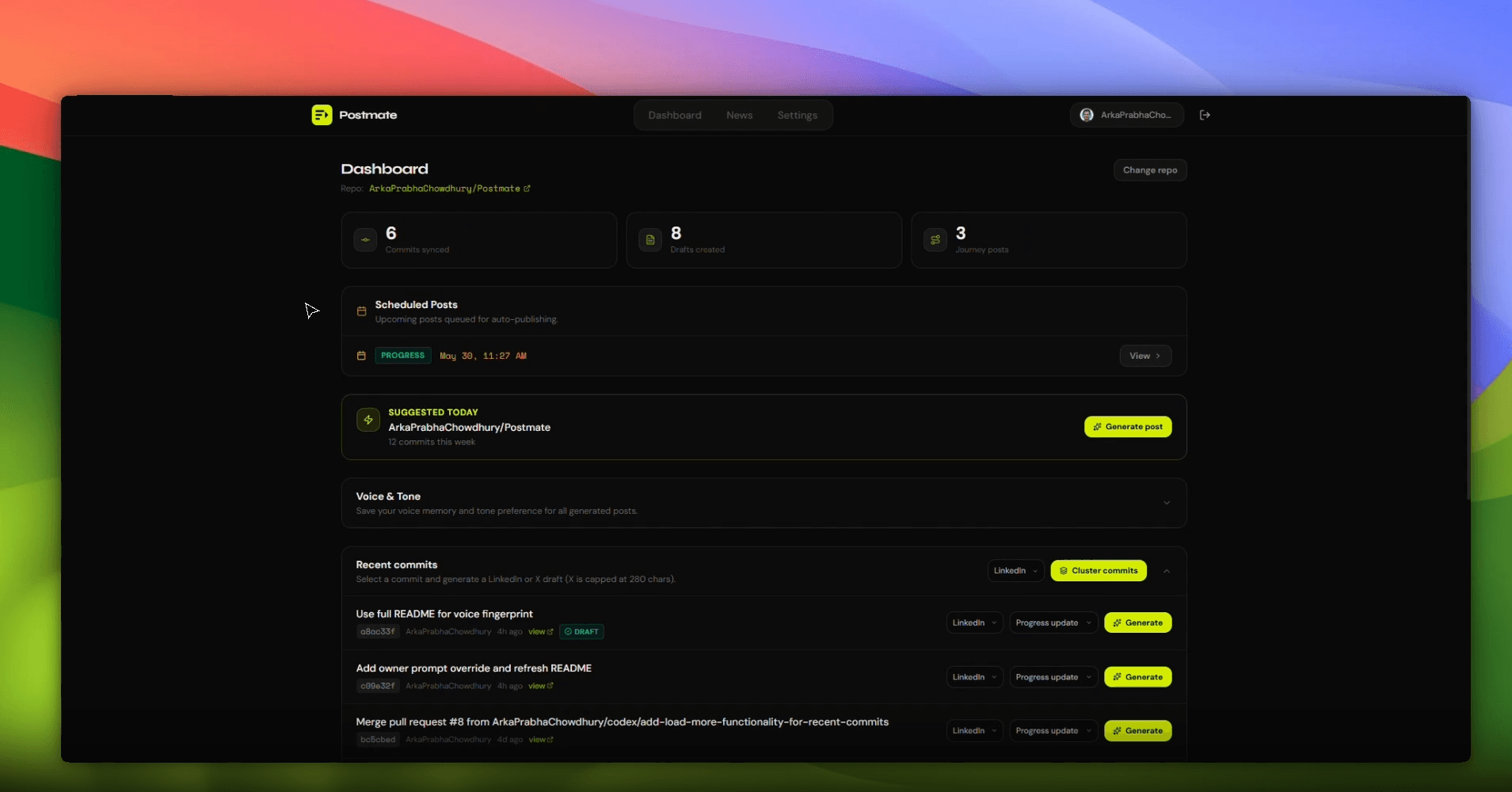 Postmate dashboard demo thumbnail